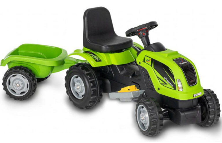 Traktor na pedale MMX sa prikolicom - Zeleni - Traktor na akumulator za decu
