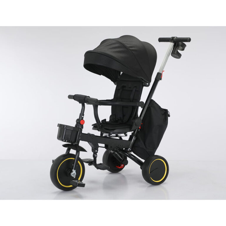 Sklopivi tricikl model 3 u crnoj boji za decu