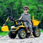 Dečiji kiper i bager na akumulator – Žuti – Bager sa kašikom na akumulator za decu - Слика 2