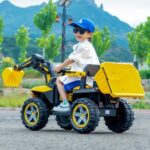 Dečiji kiper i bager na akumulator – Žuti – Bager sa kašikom na akumulator za decu - Слика 8