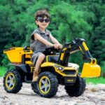 Dečiji kiper i bager na akumulator – Žuti – Bager sa kašikom na akumulator za decu - Слика 4